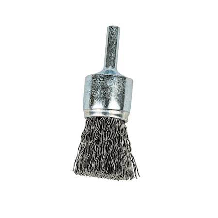 Forney Command PRO End Brush, Crimped, 3/4 in x .020 in x 1/4 in Shank, Bulk 72265